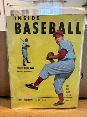 Inside Baseball Magazine March 1953 Enos Slaughter & Robin Roberts on Cover