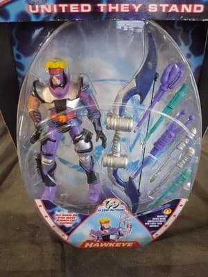 NEW THE AVENGERS UNITED THEY STAND HAWKEYE ACTION FIGURE MARVEL TOYBIZ 1999! S6 - Thumbnail 2