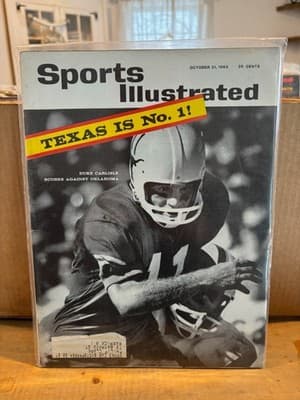 1963 Sports Illustrated TEXAS LONGHORNS Duke CARLISLE Scores against OKLAHOMA