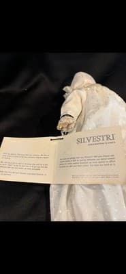 Silvestri Porcelain Girl Doll White Ruffle Lace Dress - Thumbnail 2