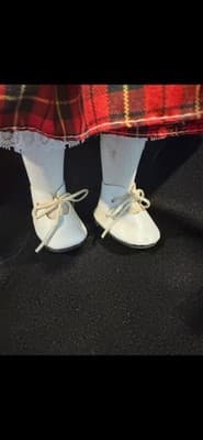 Brinn's 1989 Doll 12" Red Plaid Dress Porcelain used w/box - Thumbnail 3