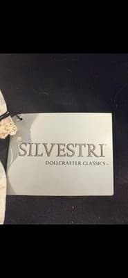 Silvestri Porcelain Girl Doll White Ruffle Lace Dress - Thumbnail 4
