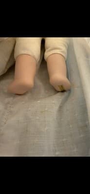 Silvestri Porcelain Girl Doll White Ruffle Lace Dress - Thumbnail 5