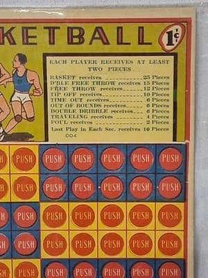 Vintage Basketball Punch Board Card Game, Unpunched, Nice, by Brady In Plastic🏀 - Thumbnail 3