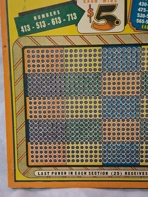 Vintage "Professor Charley" 25-Cent 1000 Hole 12" Punch Board Game #2 With Rules - Thumbnail 5