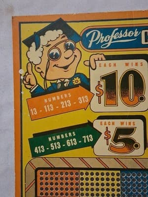 Vintage "Professor Charley" 25-Cent 1000 Hole 12" Punch Board Game #1 - Thumbnail 2