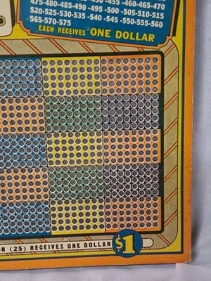 Vintage "Professor Charley" 25-Cent 1000 Hole 12" Punch Board Game #2 With Rules - Thumbnail 4