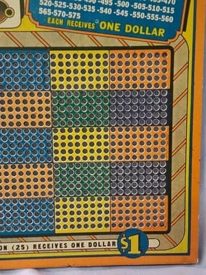 Vintage "Professor Charley" 25-Cent 1000 Hole 12" Punch Board Game #1 - Thumbnail 4
