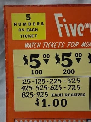 Vintage Punch Board Five On One Unpunched Great Shape RARE 🎰💰 - Thumbnail 2