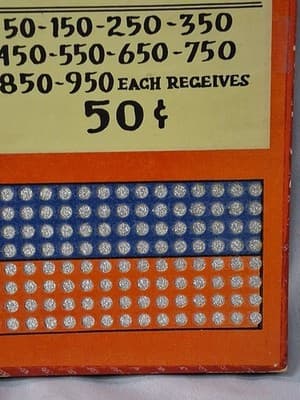 Vintage Punch Board Five On One Unpunched Great Shape RARE 🎰💰 - Thumbnail 4