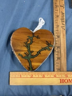 Ceder Wood High Voltage Wood Art, Electrocuted Burned Wall Hangers Heart Shape - Thumbnail 3