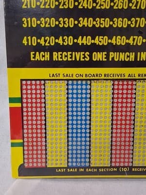 Vtg Punch Board Speedy Tens Gambling Trade Simulator Bar Decor SEALED 🎲💲🎰 - Thumbnail 5