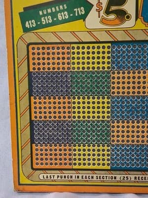 Vintage "Professor Charley" 25-Cent 1000 Hole 12" Punch Board Game #1 - Thumbnail 5