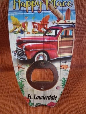 Souvenir Beer Bottle Cap Opener Surfboard Bottle Beer Opener Ft Lauderdale FL - Thumbnail 3