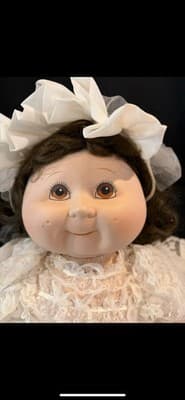 1985 Cabbage Patch Kids Wedding Bride Doll With Dress Veil Garter Vtg - Thumbnail 6