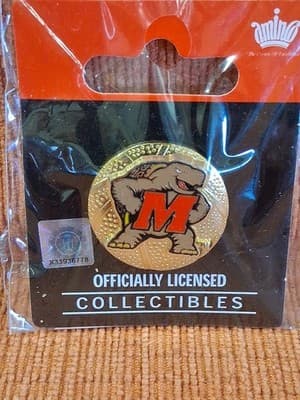 Maryland Terrapins Terps Gold Tone Basketball Aminco Pin NCAA University Sealed - Thumbnail 2