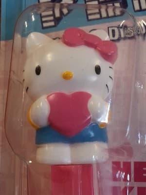 Hello Kitty Candy and dispenser 2013 Set (Pez) Rare Blue Dress Holding Heart - Thumbnail 3