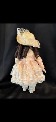 Vintage At Home With Classics Collector Series Porcelain Doll- Pretty Pink Dress - Thumbnail 3