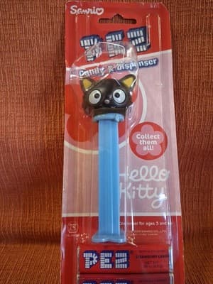 Hello Kitty Sanrio PEZ Choco Black Cat Blue Stem 2007 New In Package NOS Sealed - Thumbnail 3