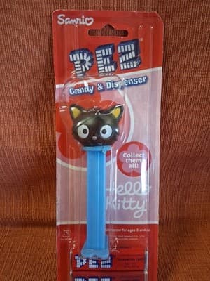 Hello Kitty Sanrio PEZ Choco Black Cat Blue Stem 2007 New In Package NOS Sealed - Thumbnail 2