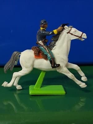 Britains Deetail Wild West Western Mounted Bluecoat Union Calvery Man 1971 - Thumbnail 3
