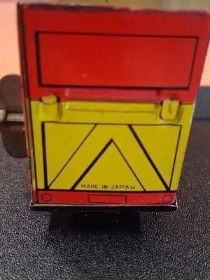 Vintage 1950’s Japan Small Tin Litho Garbage Truck Windup Tin Toy As Is - Thumbnail 5