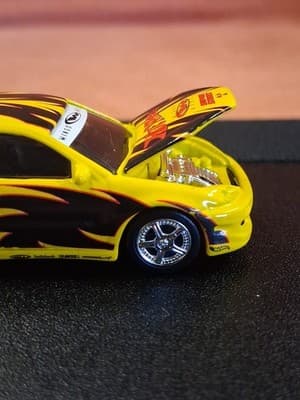 RARE Hot Wheels 100% Collectibles Ford Focus Tuner Race Car Yellow / Black - Thumbnail 6