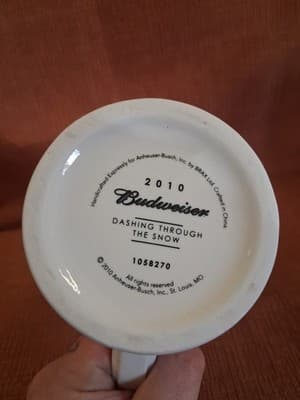 Budweiser Holiday Stein 2010 Dashing Through The Snow With Original Box - Thumbnail 10