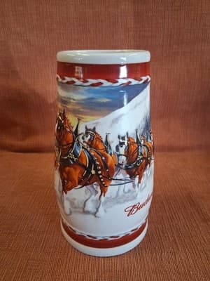 Budweiser Holiday Stein 2010 Dashing Through The Snow With Original Box - Thumbnail 9