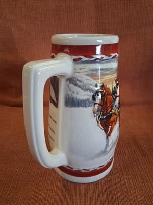 Budweiser Holiday Stein 2010 Dashing Through The Snow With Original Box - Thumbnail 8