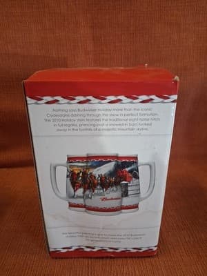 Budweiser Holiday Stein 2010 Dashing Through The Snow With Original Box - Thumbnail 4
