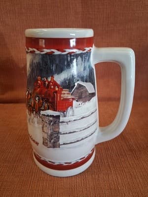 Budweiser Holiday Stein 2010 Dashing Through The Snow With Original Box - Thumbnail 7
