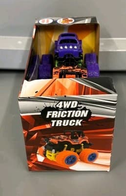 NIB Friction Monster Trucks Lot of 2 Purple Orange - Thumbnail 3