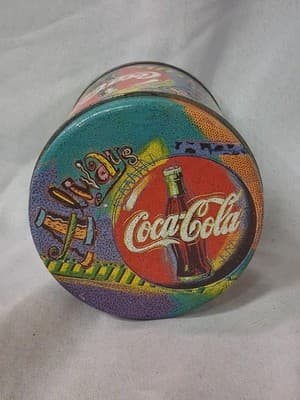 T1 Vintage Always Coca Cola Rainbow Metal Round 5" Tin 1997 - Thumbnail 4