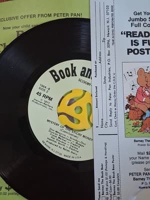 Scooby-Doo and the Mystery of the Sticky Money book and record 45 rpm 1984 - Thumbnail 4