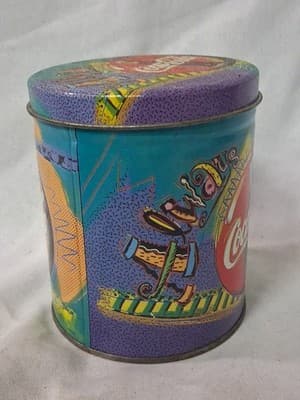 T1 Vintage Always Coca Cola Rainbow Metal Round 5" Tin 1997 - Thumbnail 2
