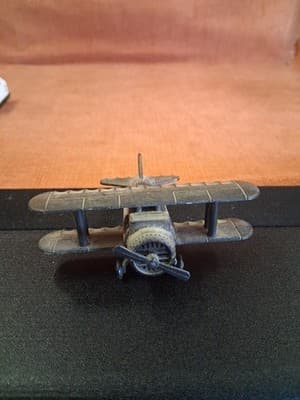 Vintage Diecast Metal BI-PLANE Pencil Sharpener Both Wheels & Propeller Move 3x3 - Thumbnail 7