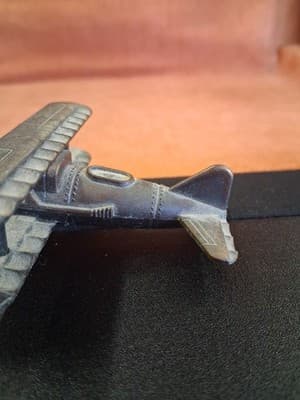 Vintage Diecast Metal BI-PLANE Pencil Sharpener Both Wheels & Propeller Move 3x3 - Thumbnail 6