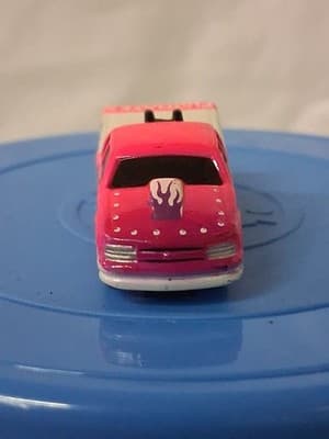 Playmates Speedeez Micro Size Roller Ball Drag Truck Pink & White 2003 - Thumbnail 2