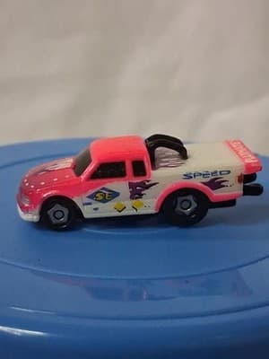 Playmates Speedeez Micro Size Roller Ball Drag Truck Pink & White 2003 - Thumbnail 3