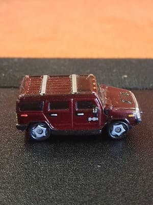Playmates Speedeez H2 Hummer Maroon Red Micro Vehicle - Thumbnail 3