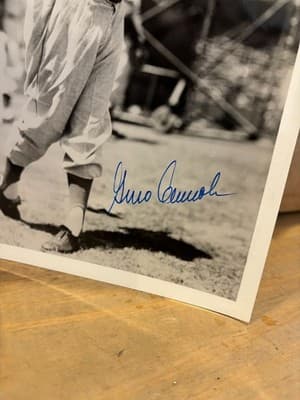 Geno Cimoli Autographed 8x10 - Dodgers Batting - Thumbnail 2
