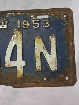 Ontario Canada License Plate 1953 Original Vintage 🇨🇦 - Thumbnail 2