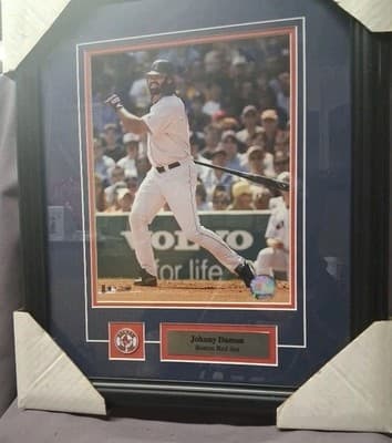 Boston Red Sox Johnny Damon Photos Pictures & Name Plate Collage Framed - Thumbnail 2