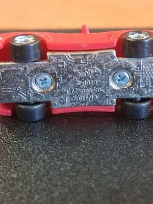 Hot Wheels Micro Grand Tourer Sports Car Red/White - Less than 1.5" Long! - Thumbnail 6