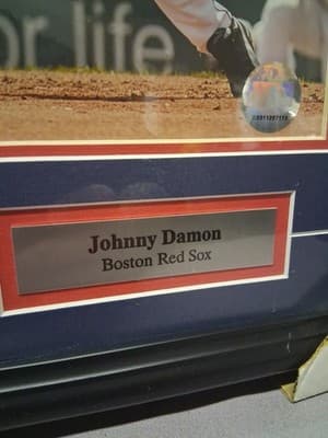 Boston Red Sox Johnny Damon Photos Pictures & Name Plate Collage Framed - Thumbnail 5