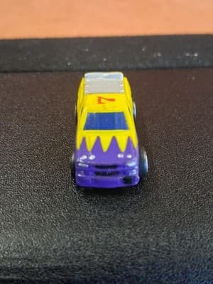 1996 Micro Machines Race Truck #7 Yellow with Purple Flames - VIntage - Thumbnail 2
