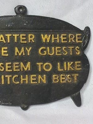 Vtg Kitchen Cooking Metal Trivet Wall Hanging Picture Plaque Art 🍳 - Thumbnail 3