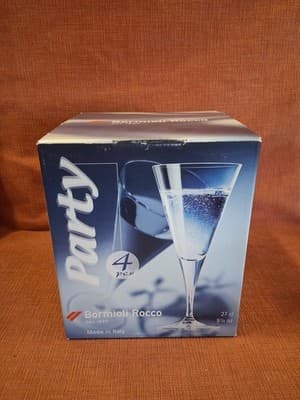 Bormioli Rocco Figlio Martini Glasses Set of 4 Barware Cocktail 9 1/4oz Stemware