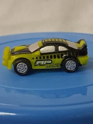 Small Hasbro Micro Machine Rally Car in Yellow & Black marked AP-100 - Thumbnail 3